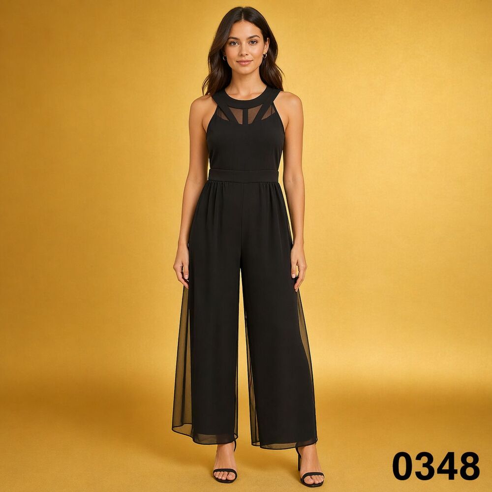 Honey and Rosie Formal Black Jumpsuit - sz 12 - 0348